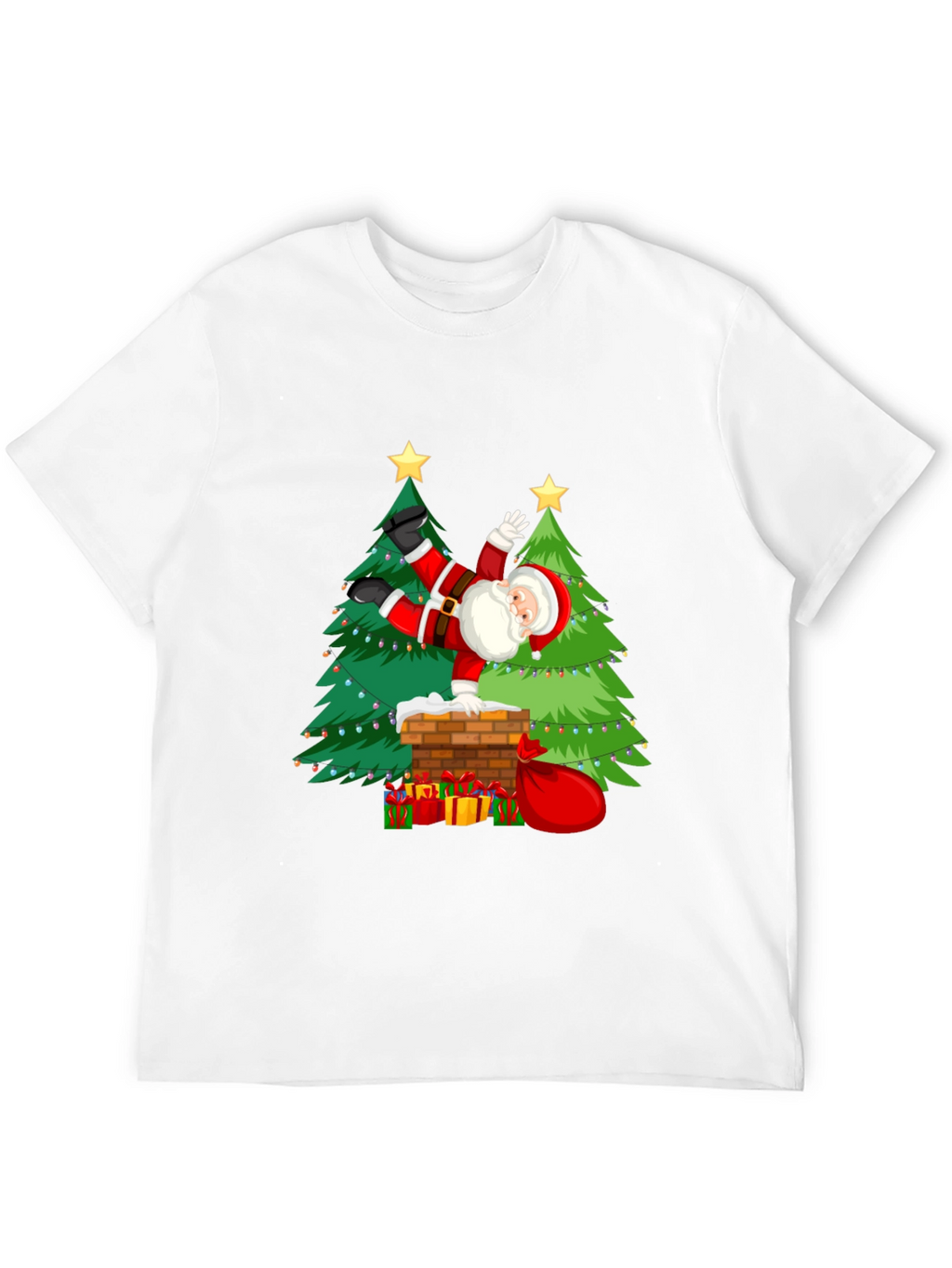 Festive Santa Doing Handstand T-Shirt