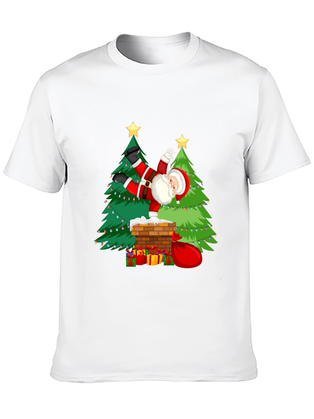 Festive Santa Doing Handstand T-Shirt