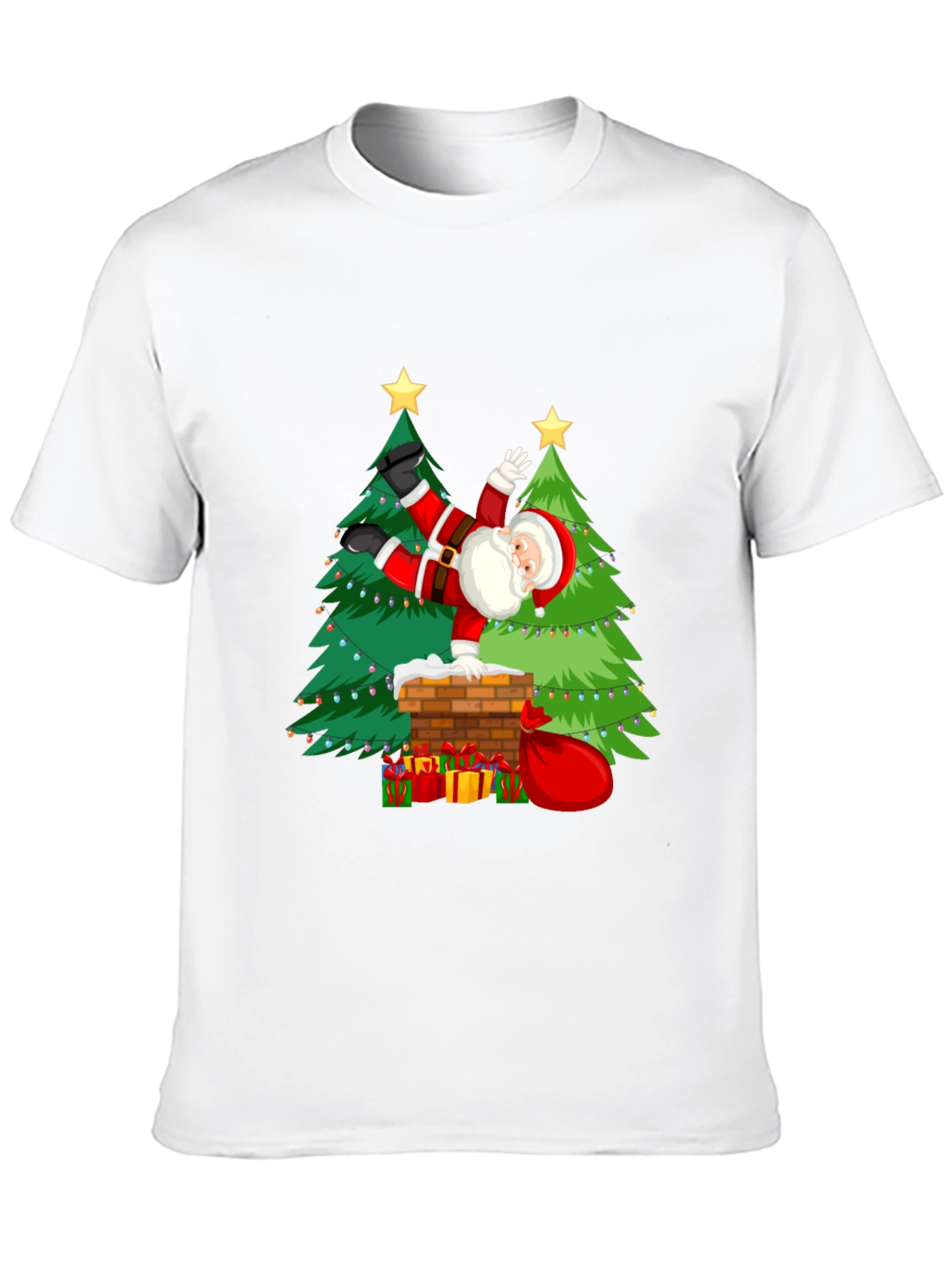 Festive Santa Doing Handstand T-Shirt