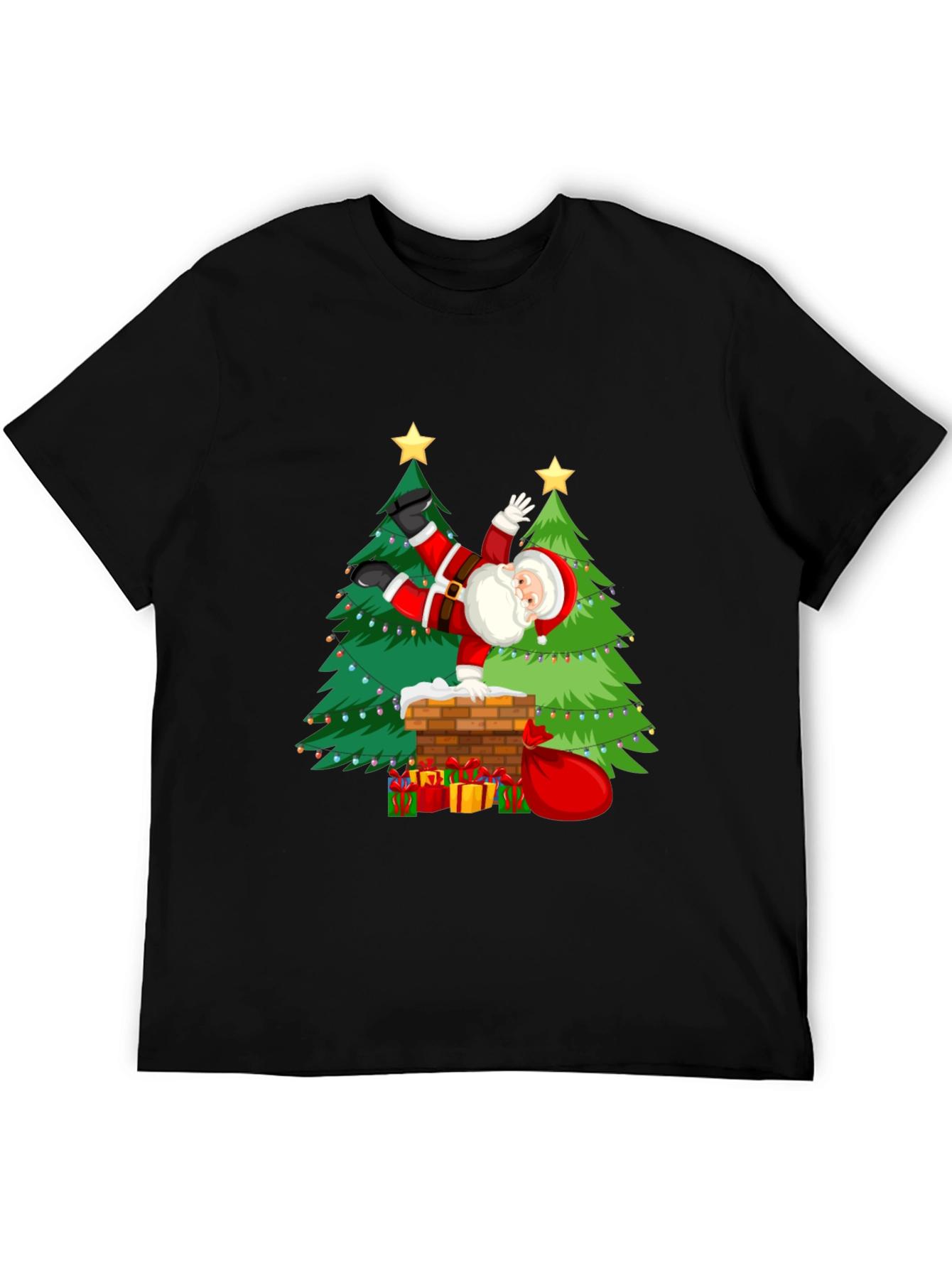 Festive Santa Doing Handstand T-Shirt