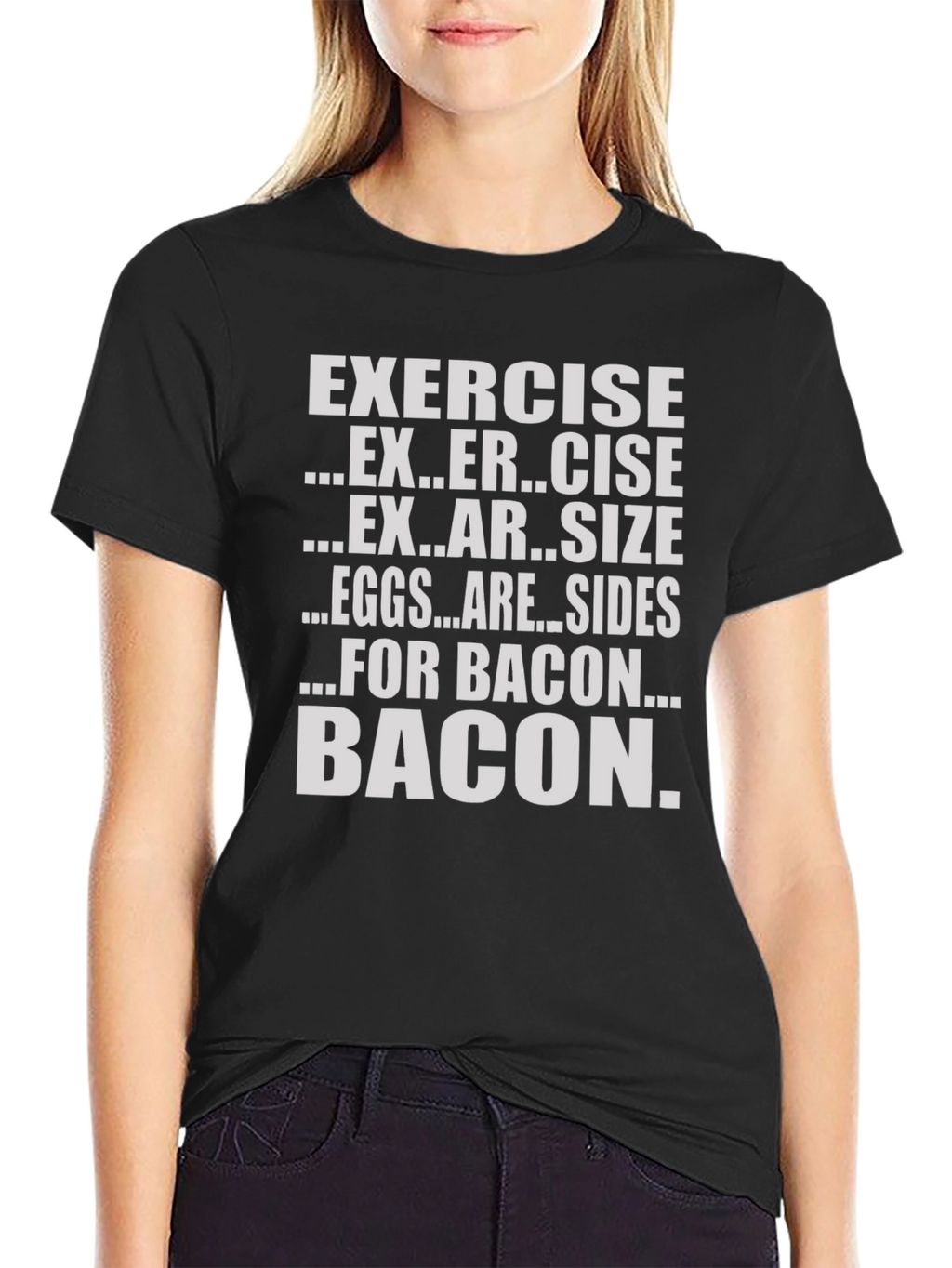 Bacon Over Exercise Funny Graphic T-Shirt