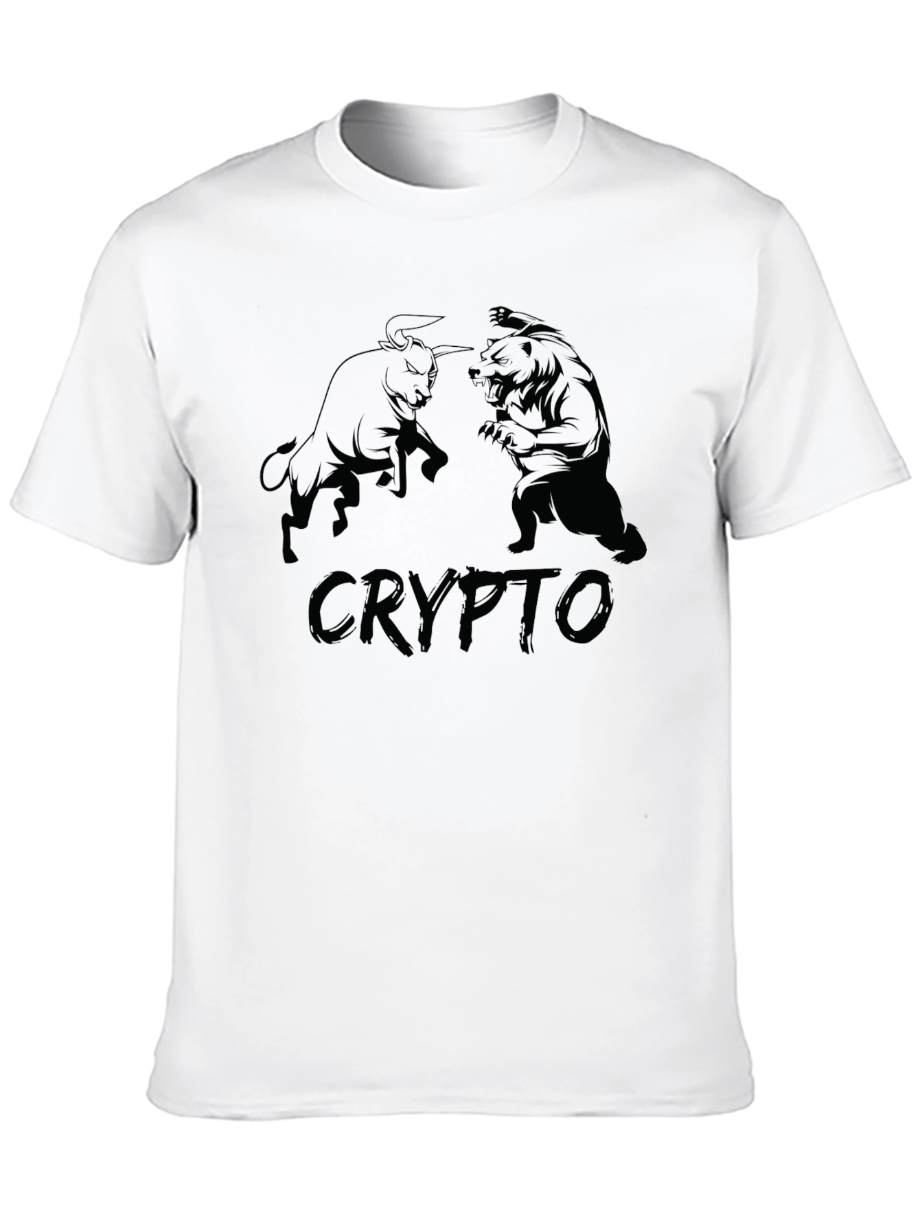 Crypto Bull vs Bear Black Graphic Tee