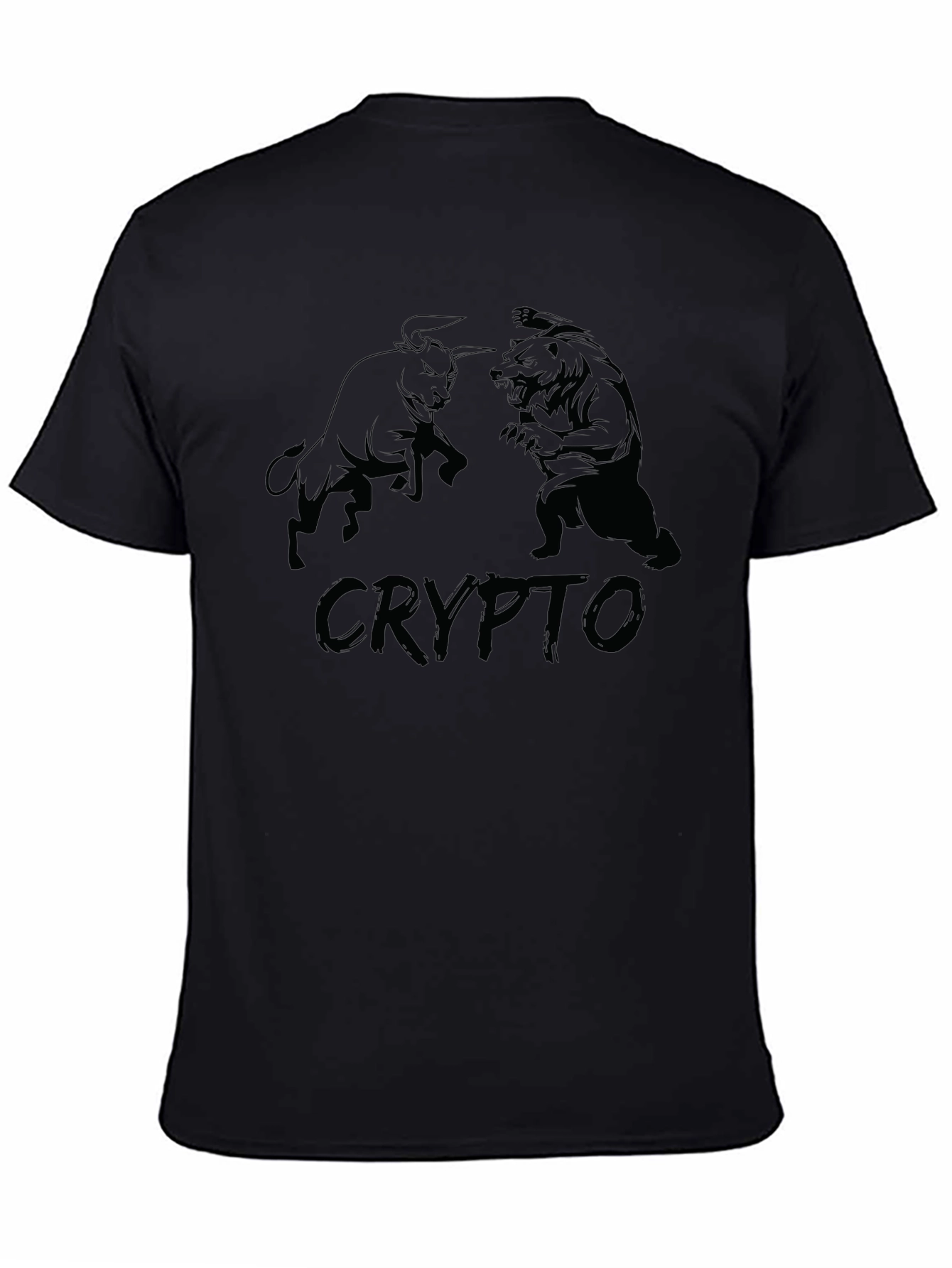 Crypto Bull vs Bear Black Graphic Tee