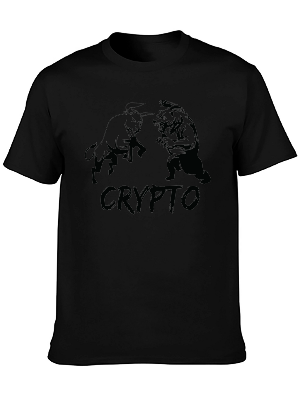 Crypto Bull vs Bear Black Graphic Tee