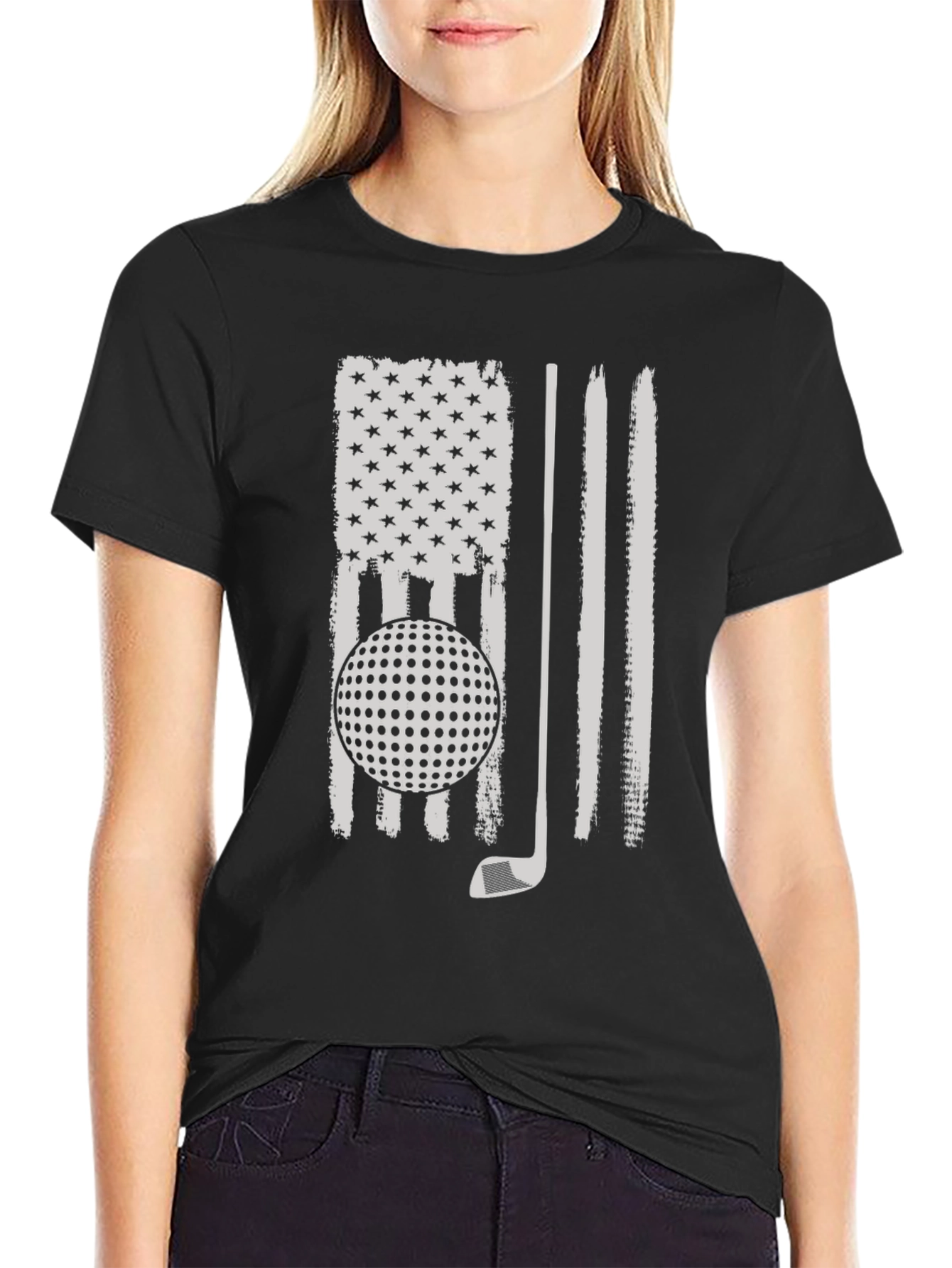 Golf American Flag Tee - Patriotic Golfer Shirt