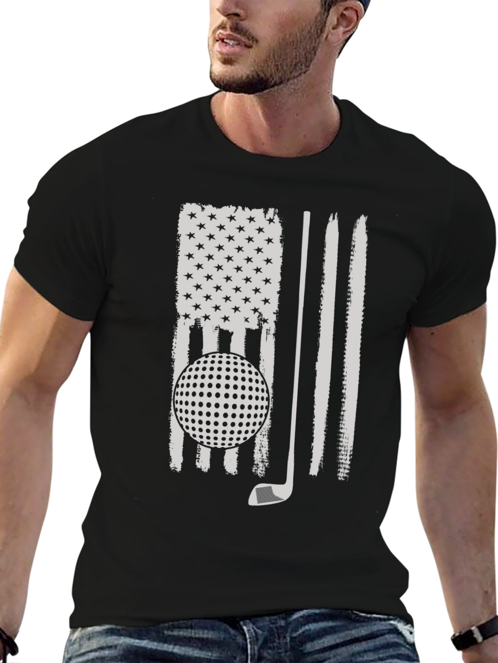 Golf American Flag Tee - Patriotic Golfer Shirt