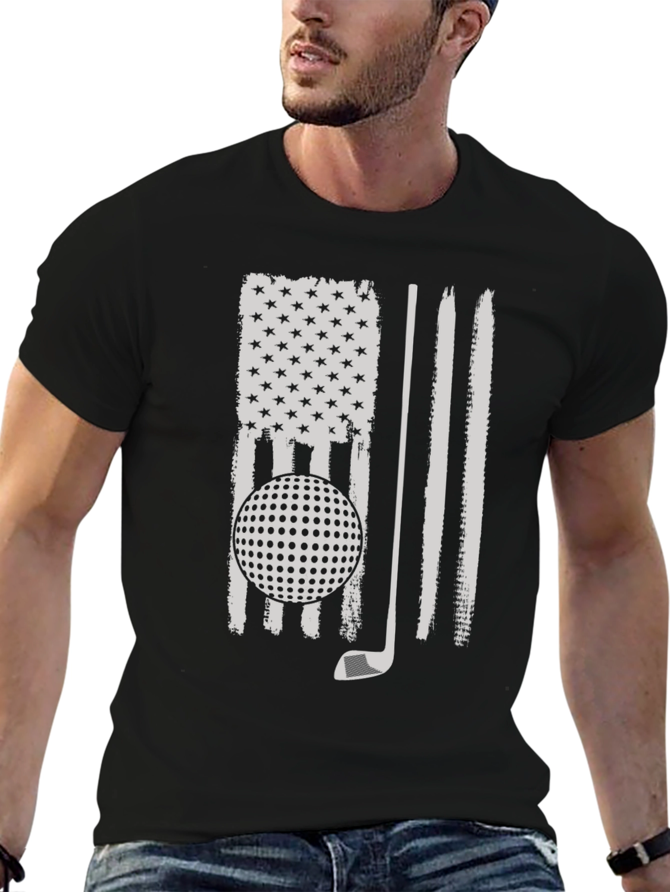 Golf American Flag Tee - Patriotic Golfer Shirt