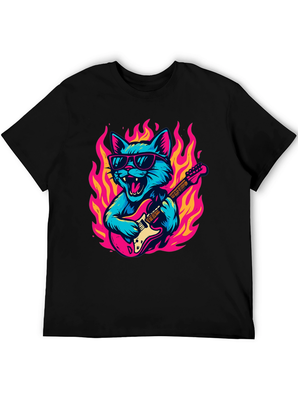 Rockin Cat Guitarist T-Shirt