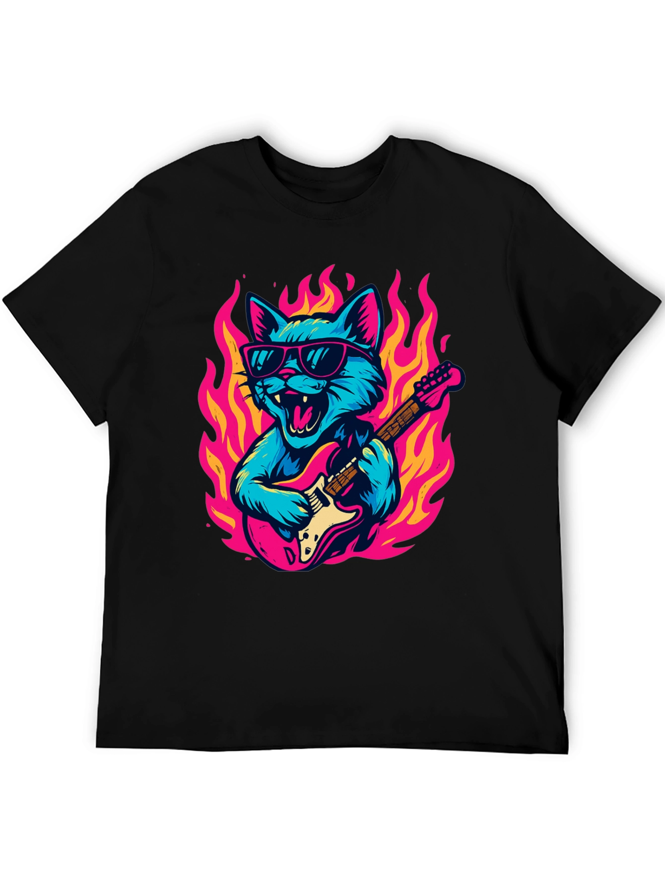 Rockin Cat Guitarist T-Shirt