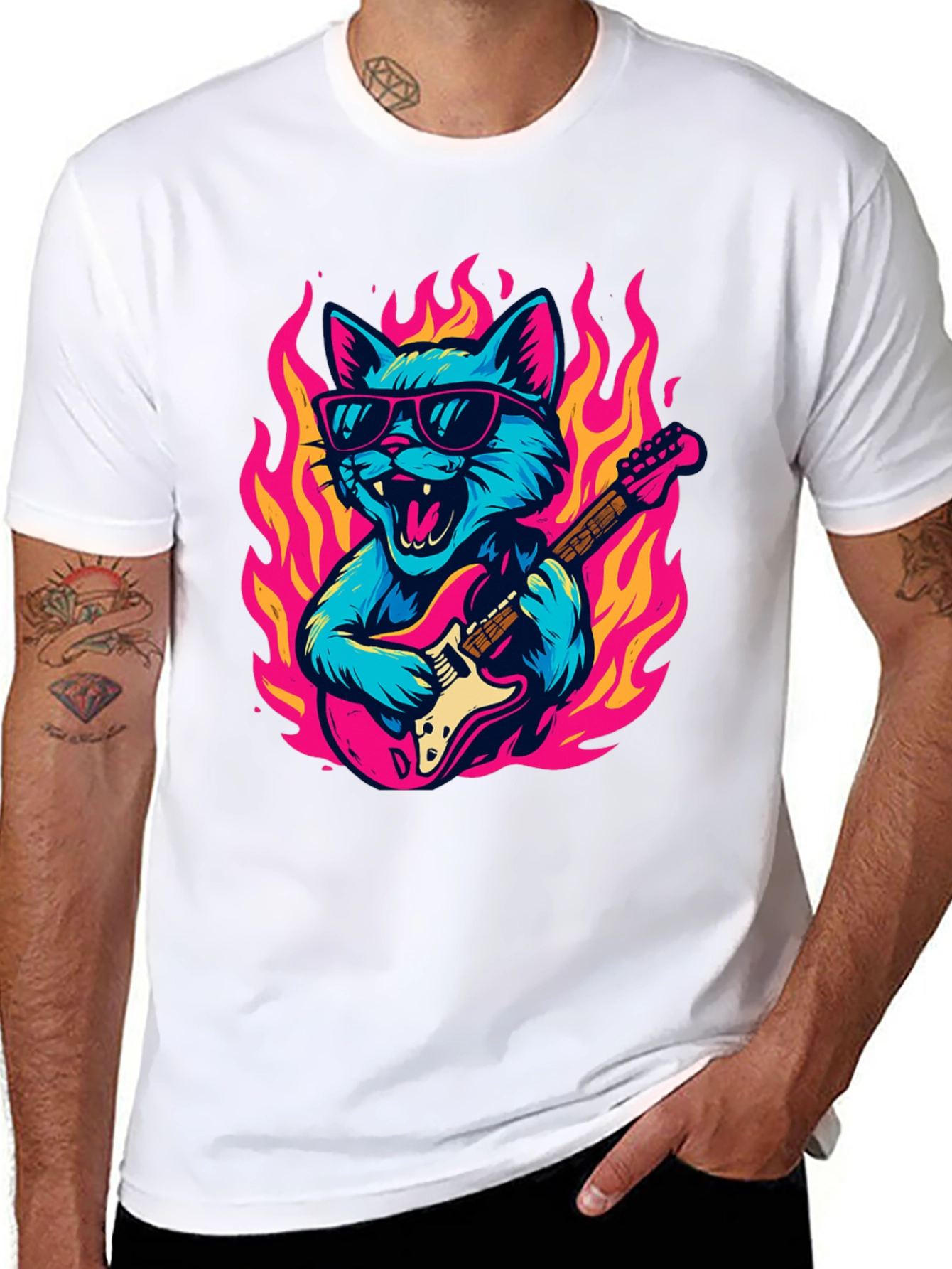 Rockin Cat Guitarist T-Shirt