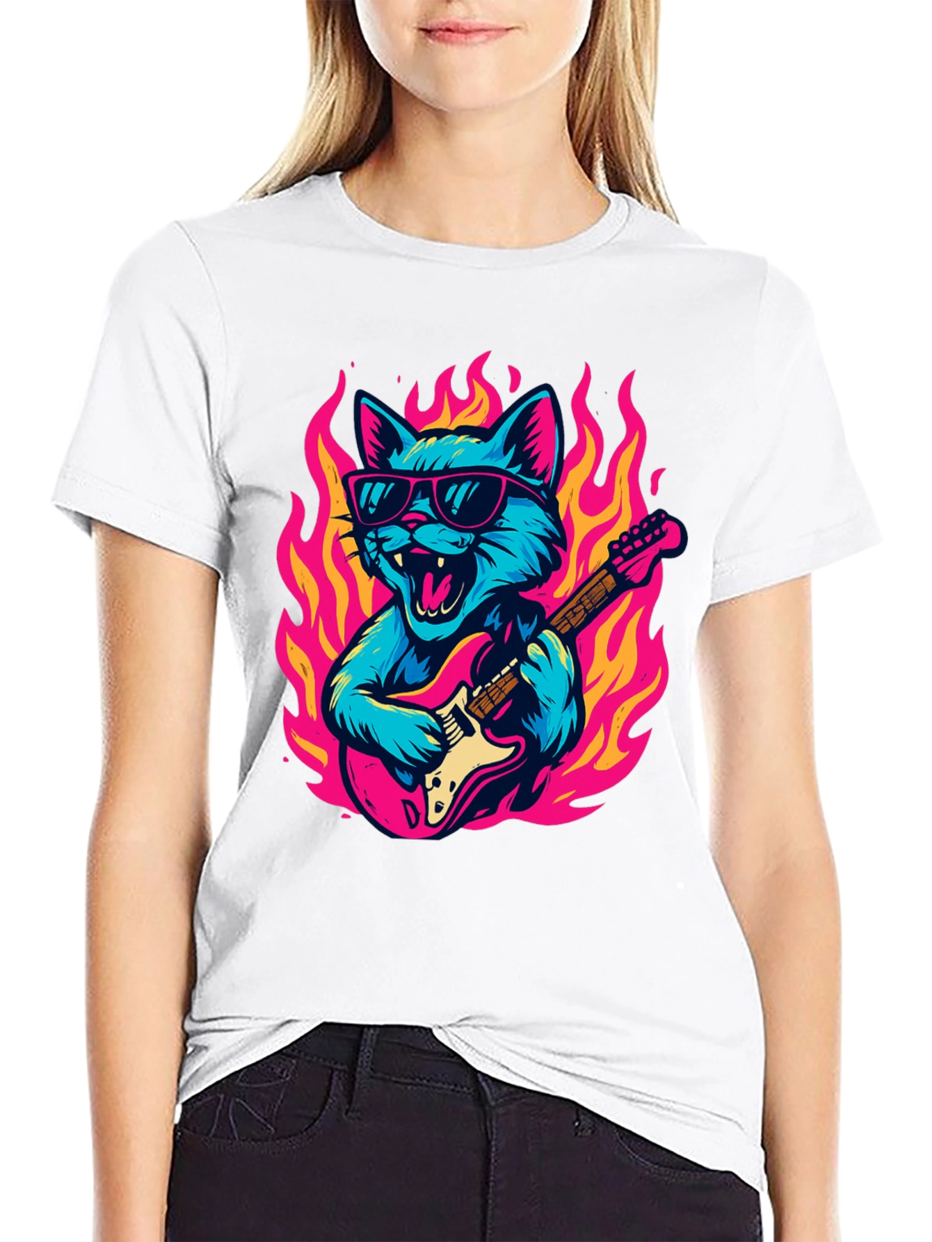 Rockin Cat Guitarist T-Shirt