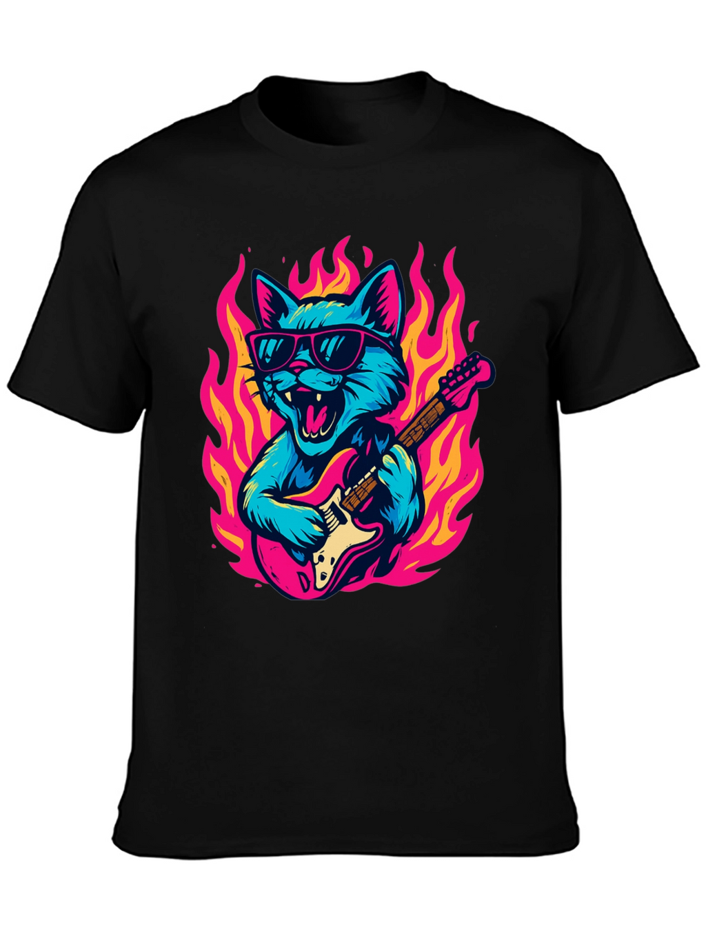 Rockin Cat Guitarist T-Shirt