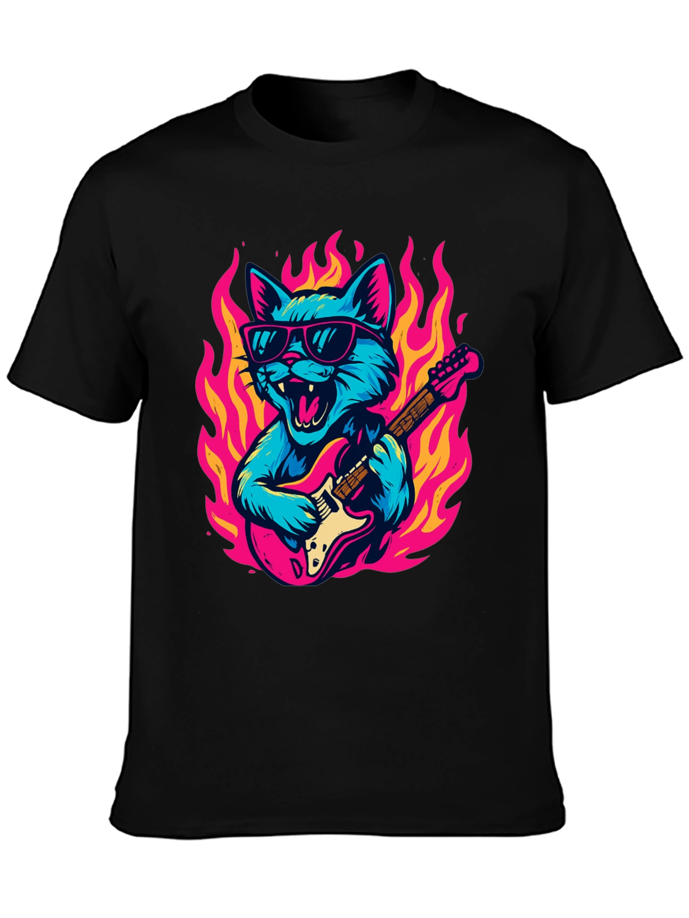 Rockin Cat Guitarist T-Shirt