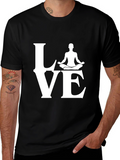 Love Yoga Black T-Shirt for Men