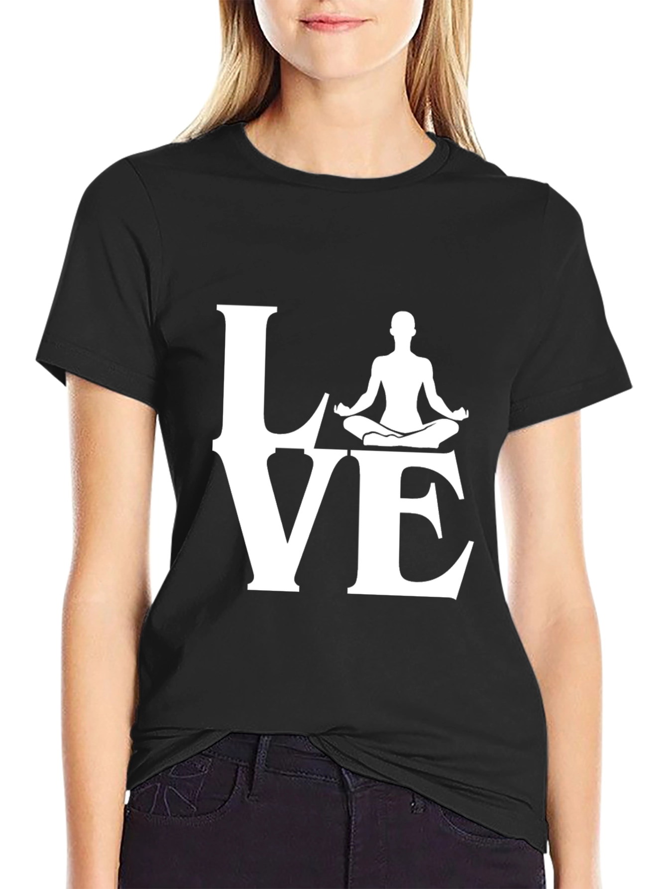 Love Yoga Black T-Shirt for Men