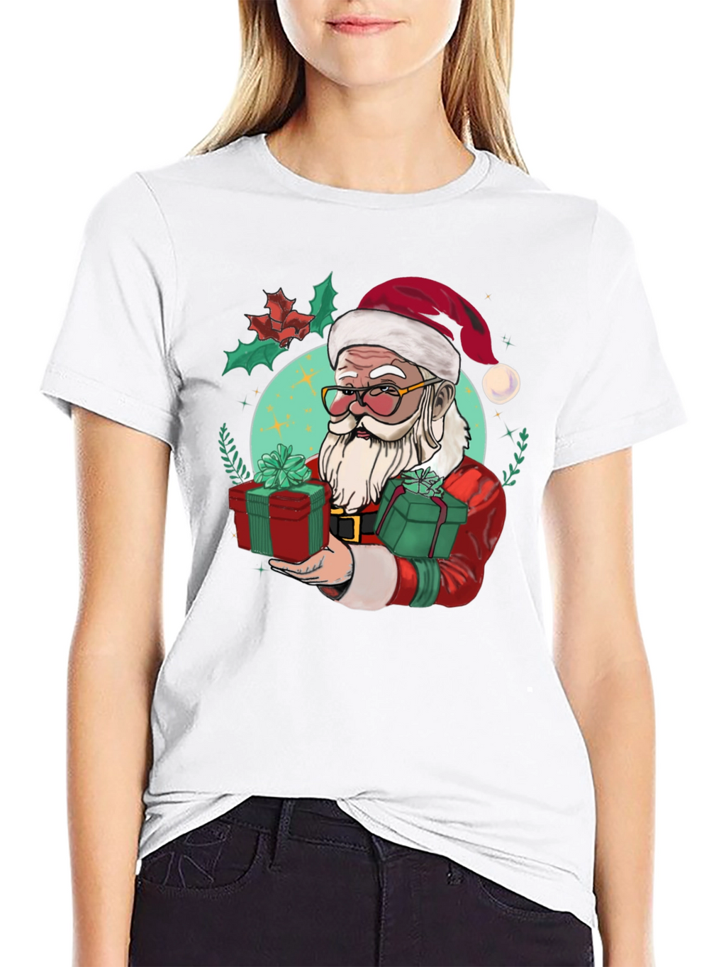 Festive Santa Graphic Tee