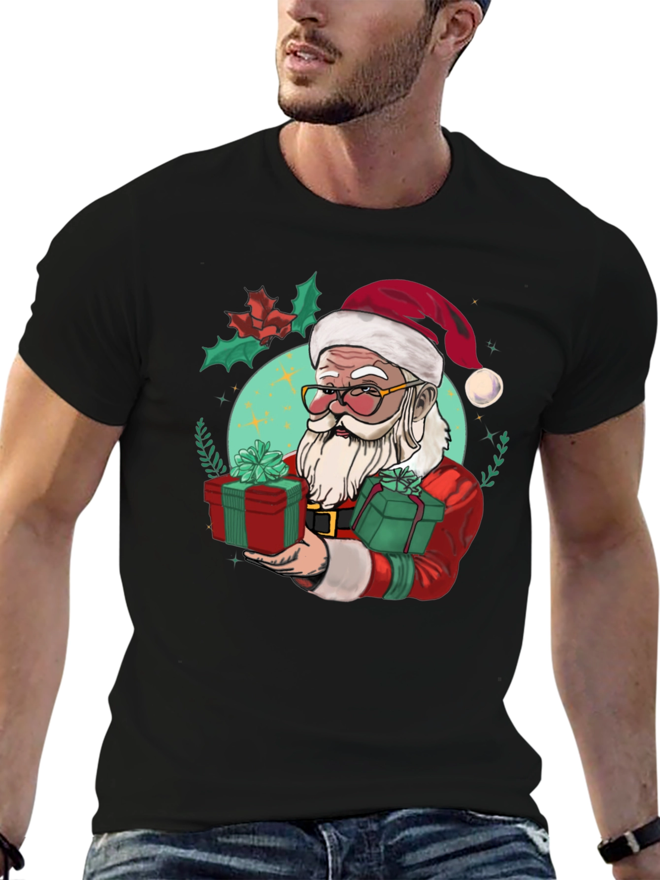 Festive Santa Graphic Tee