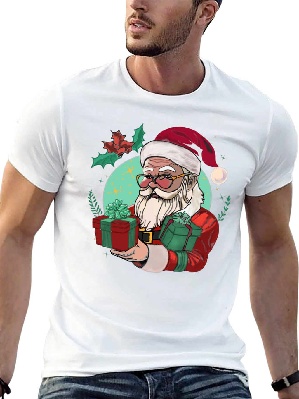 Festive Santa Graphic Tee