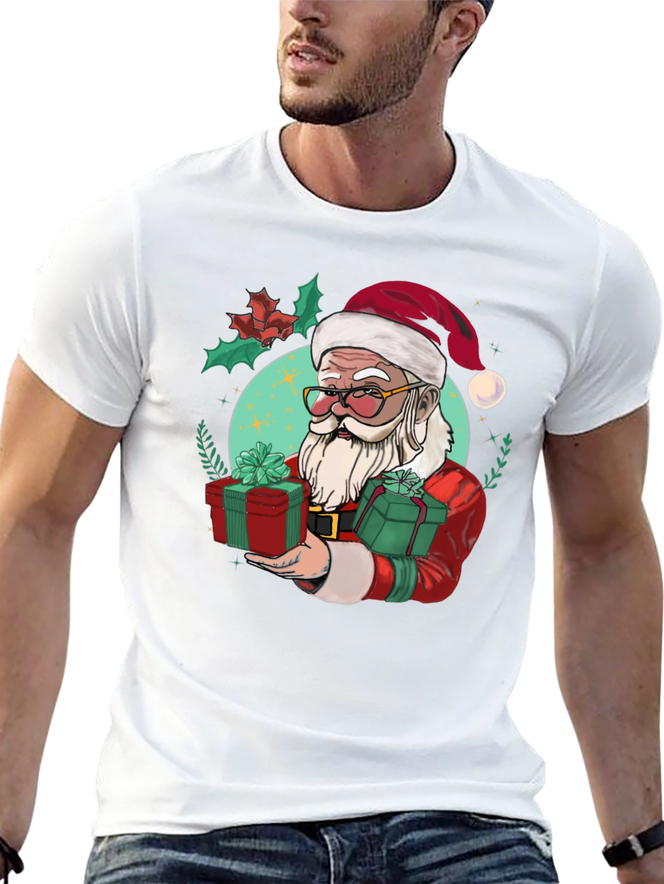 Festive Santa Graphic Tee