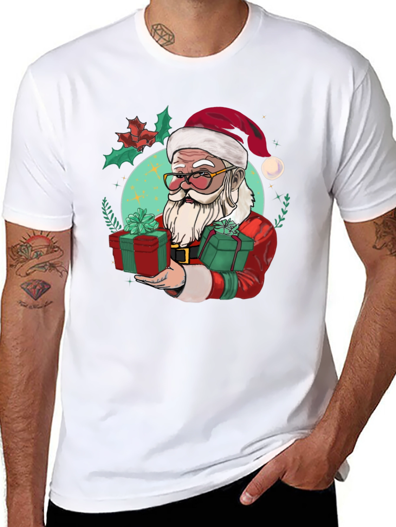 Festive Santa Graphic Tee