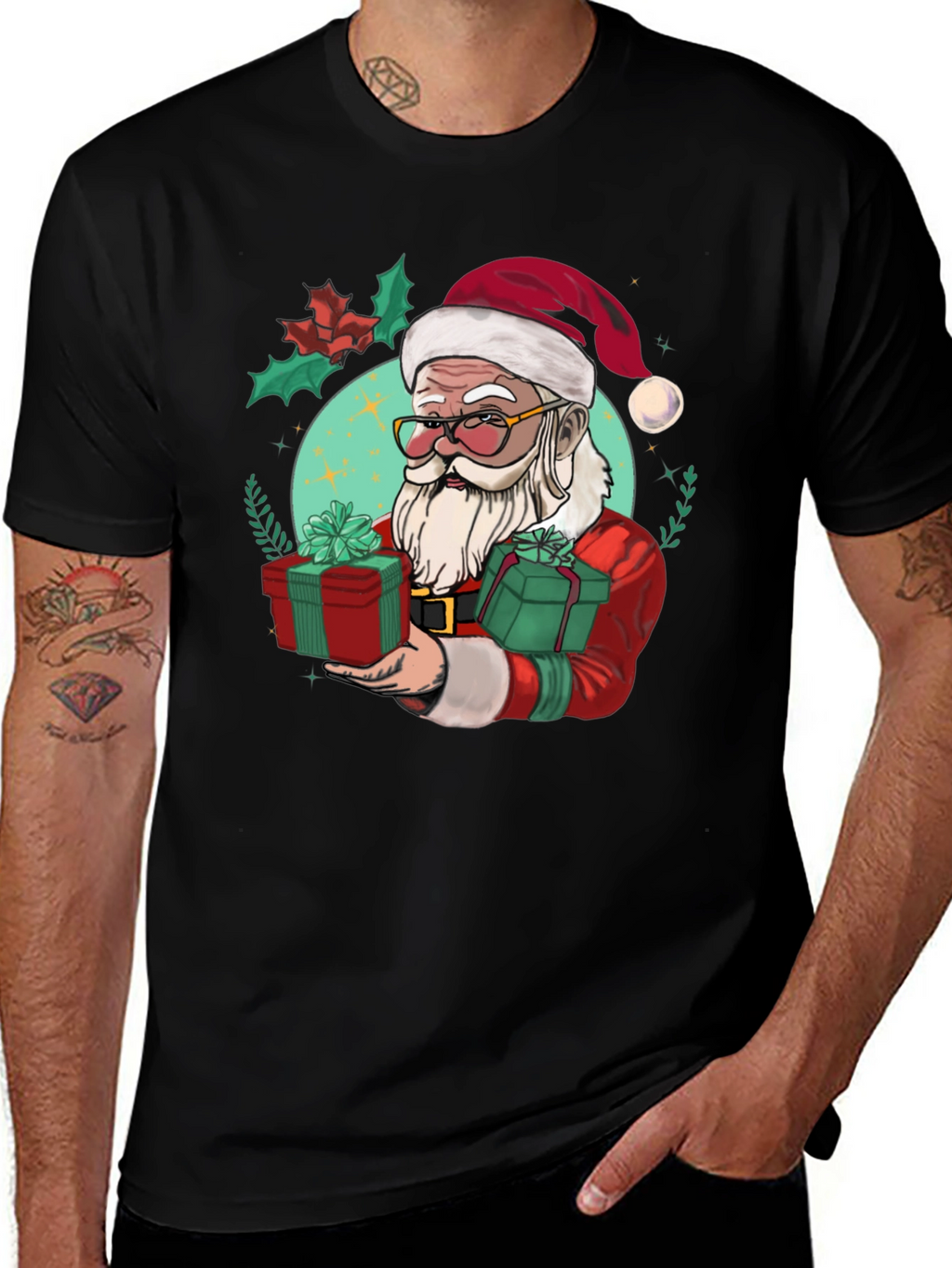 Festive Santa Graphic Tee
