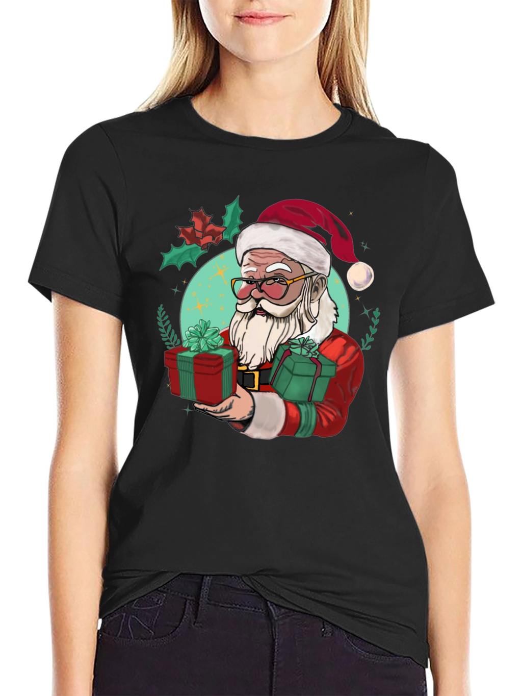 Festive Santa Graphic Tee