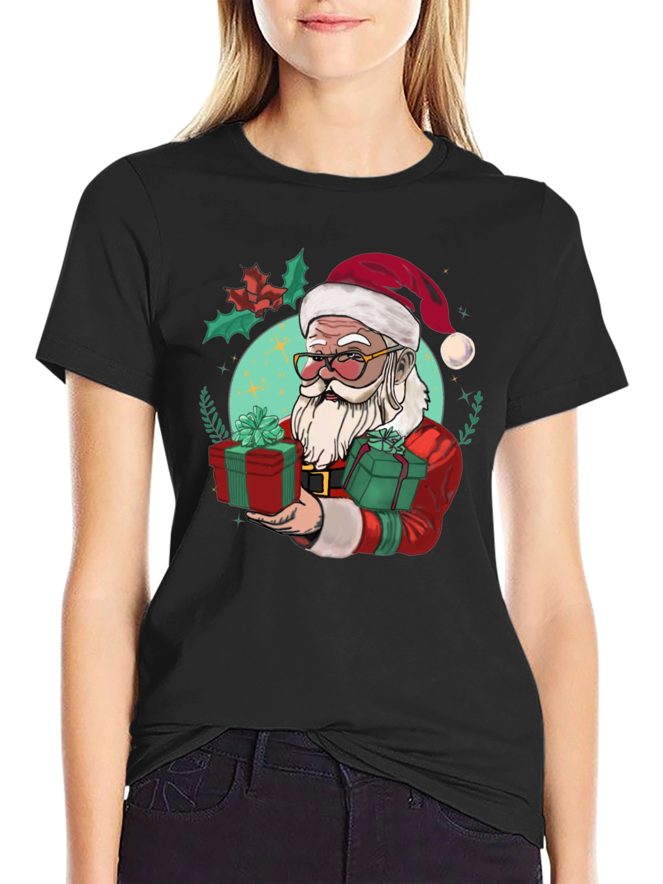 Festive Santa Graphic Tee