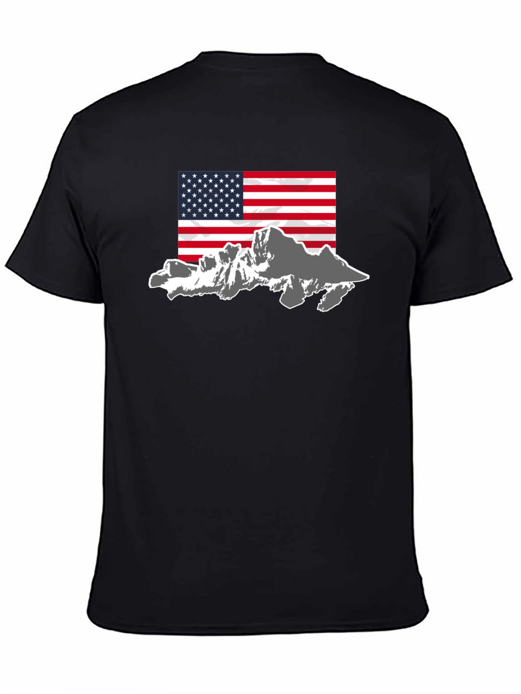 American Flag Mountain Graphic Tee - Black