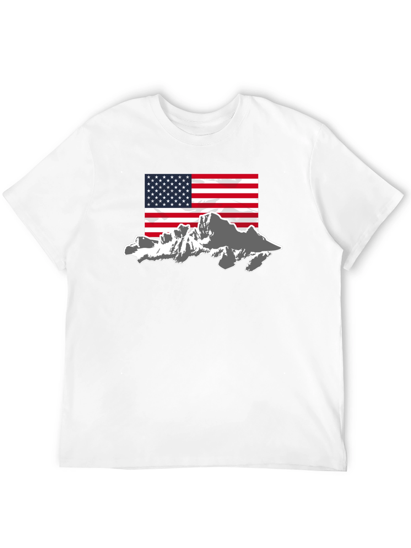 American Flag Mountain Graphic Tee - Black