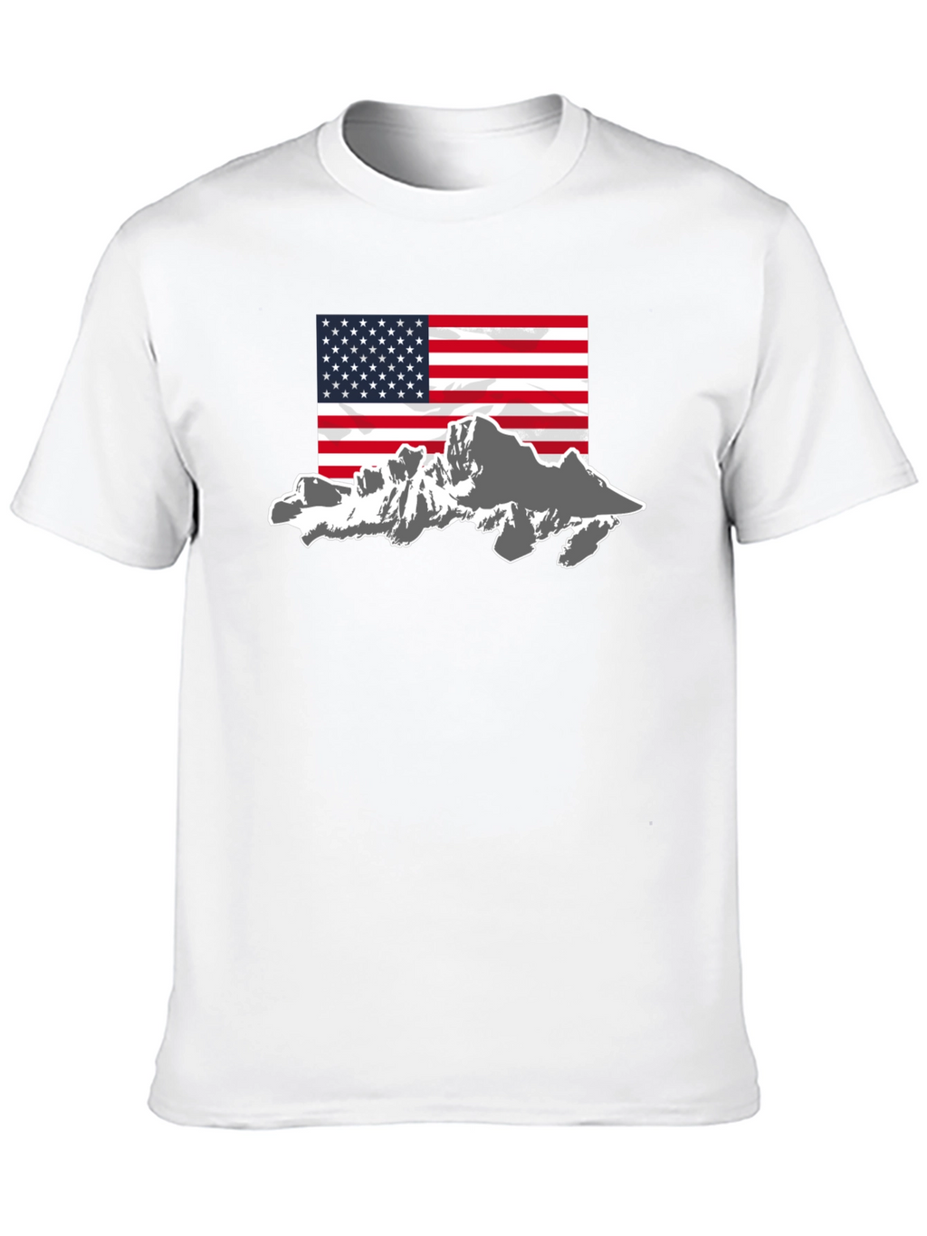 American Flag Mountain Graphic Tee - Black