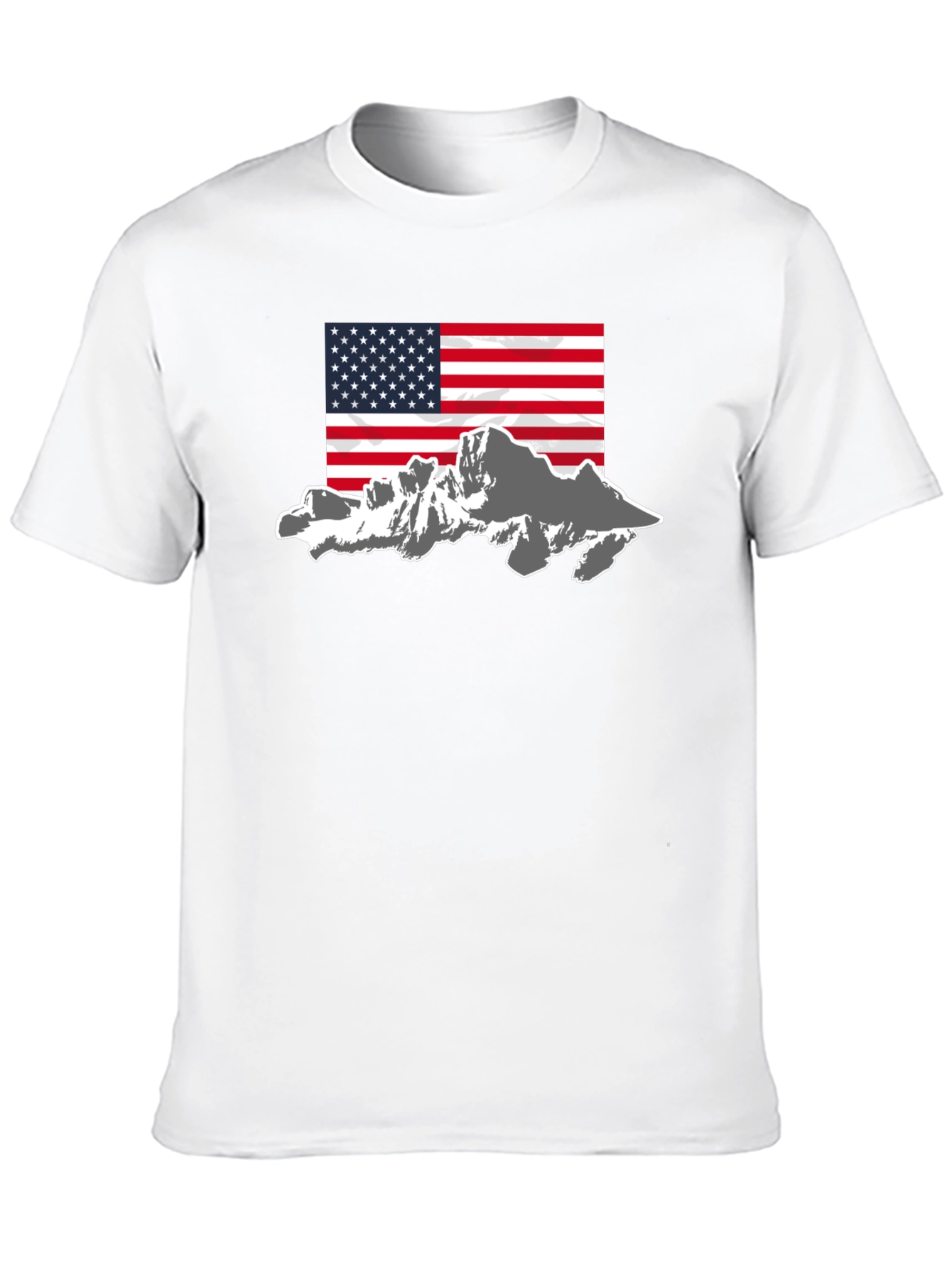 American Flag Mountain Graphic Tee - Black