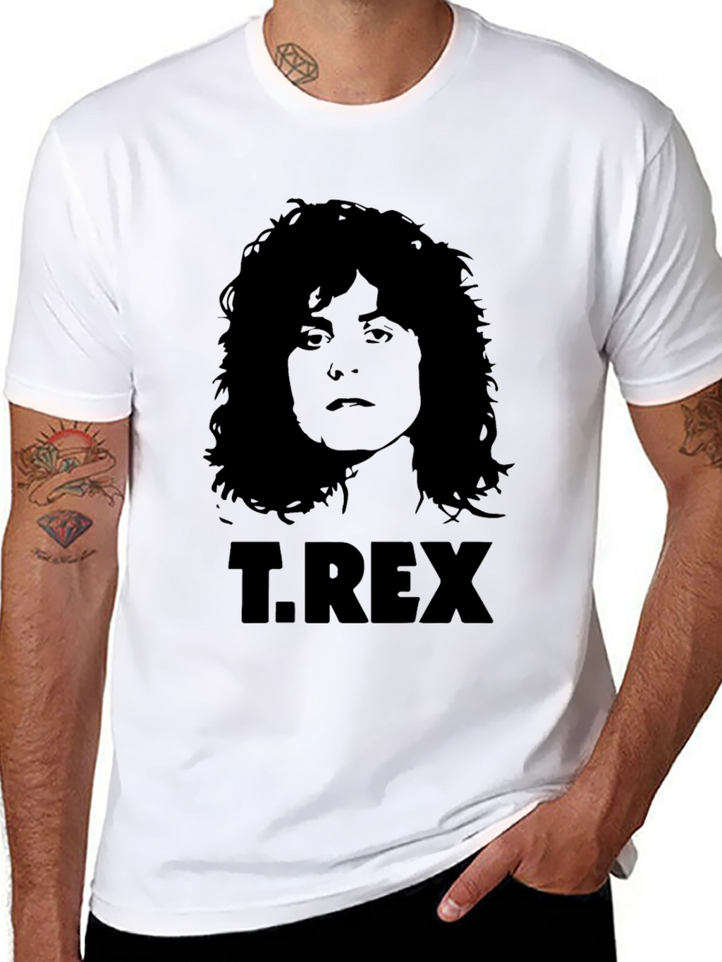 T. Rex Band Graphic Print Black T-Shirt