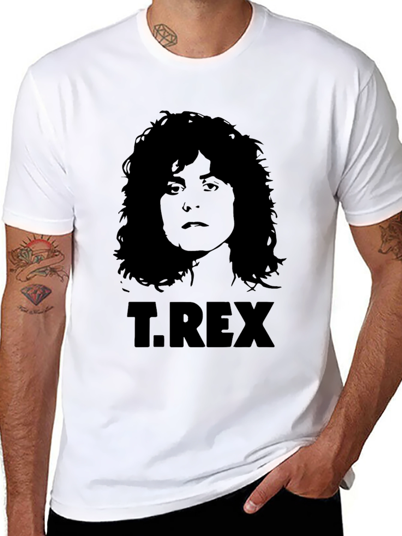 T. Rex Band Graphic Print Black T-Shirt