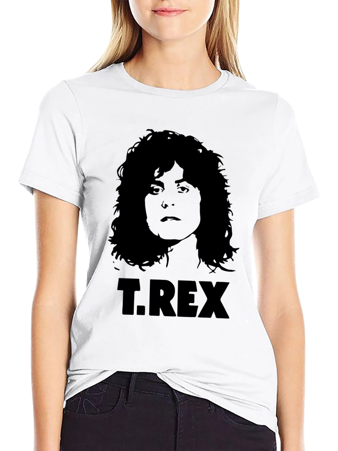 T. Rex Band Graphic Print Black T-Shirt
