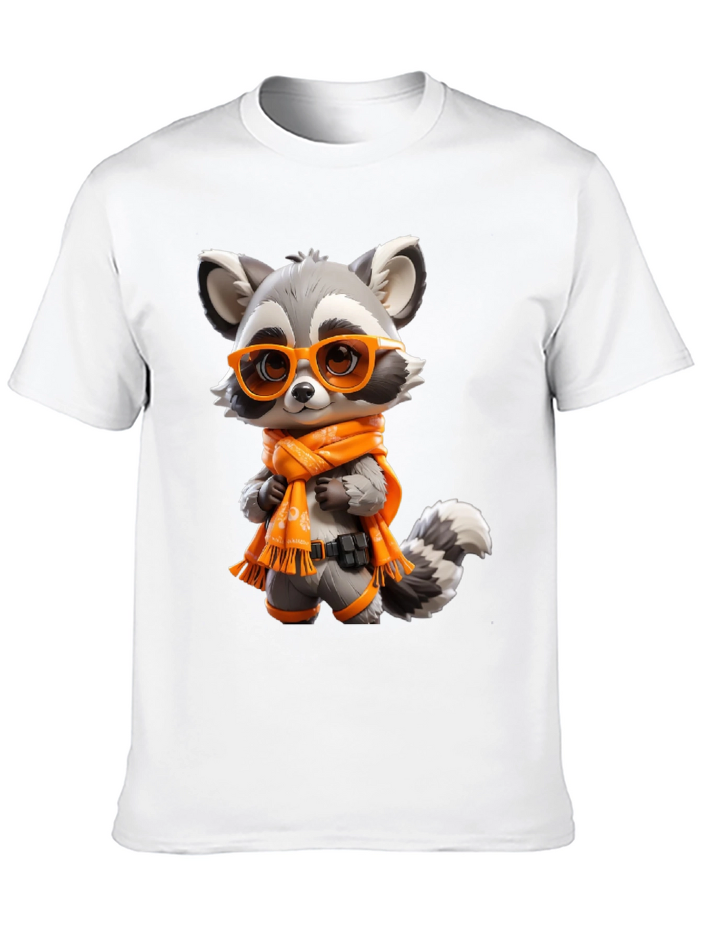 Cartoon Raccoon Graphic Tee - Unisex Black T-Shirt