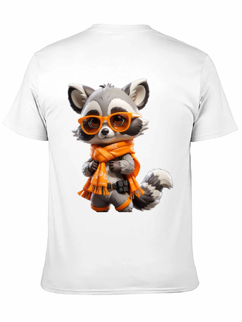 Cartoon Raccoon Graphic Tee - Unisex Black T-Shirt