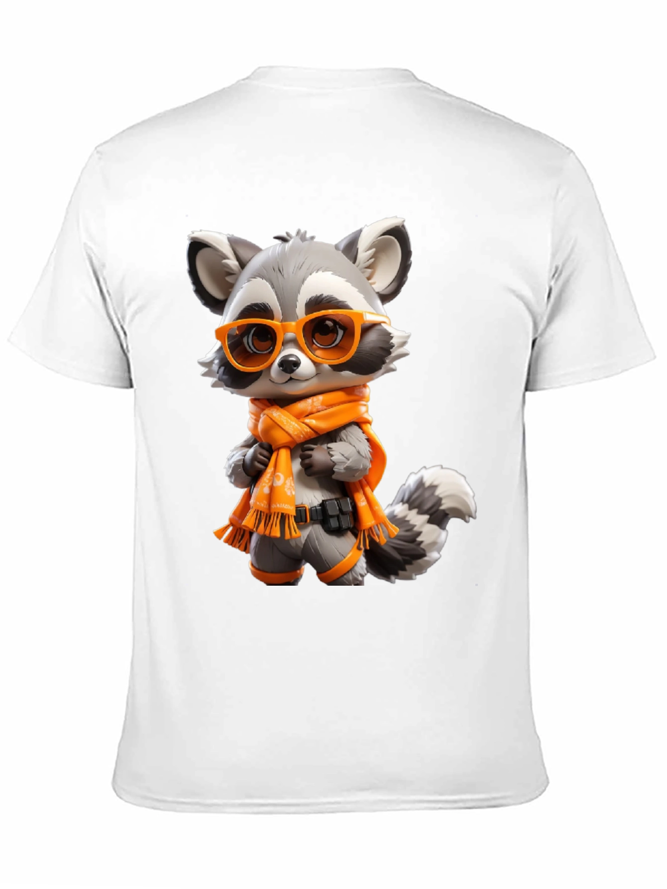 Cartoon Raccoon Graphic Tee - Unisex Black T-Shirt