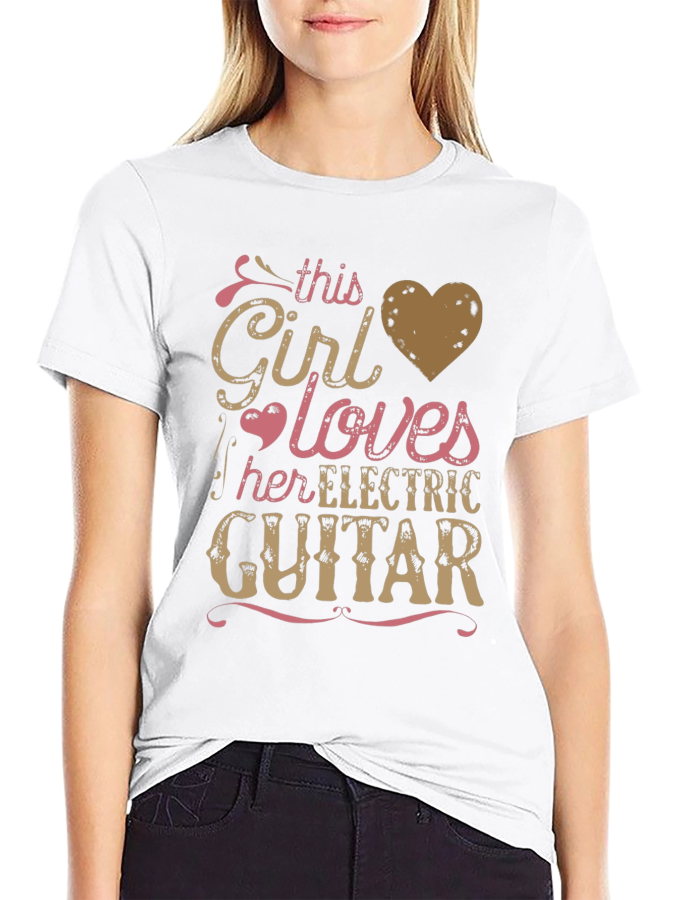 Girl Loves Electric Guitar Graphic Tee - Unisex