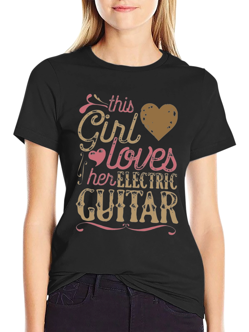 Girl Loves Electric Guitar Graphic Tee - Unisex