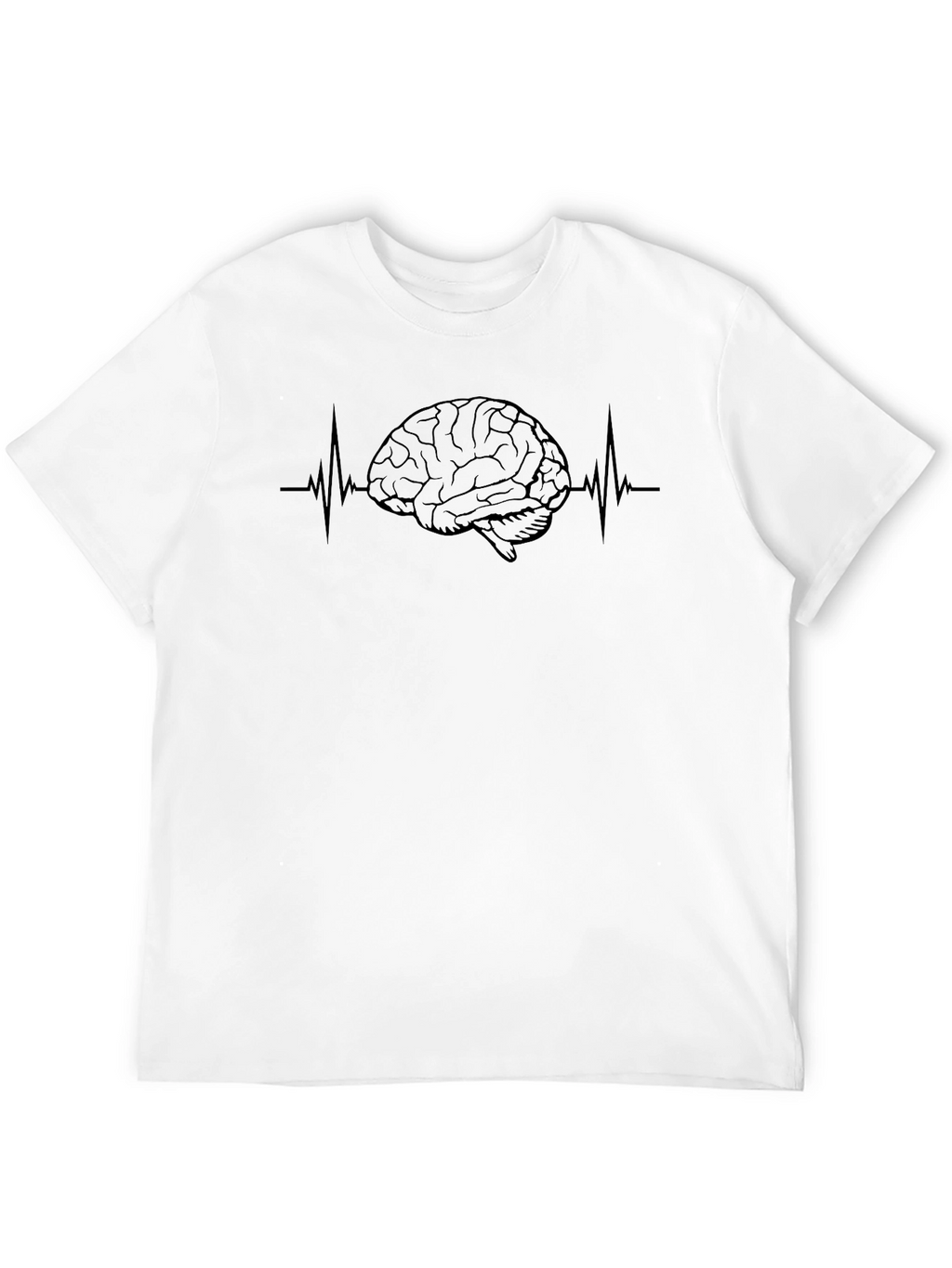Brain Heartbeat Graphic Tee - Black
