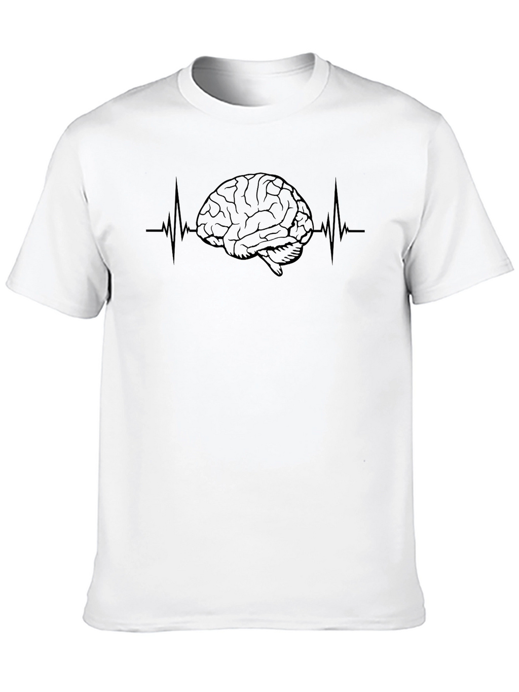 Brain Heartbeat Graphic Tee - Black