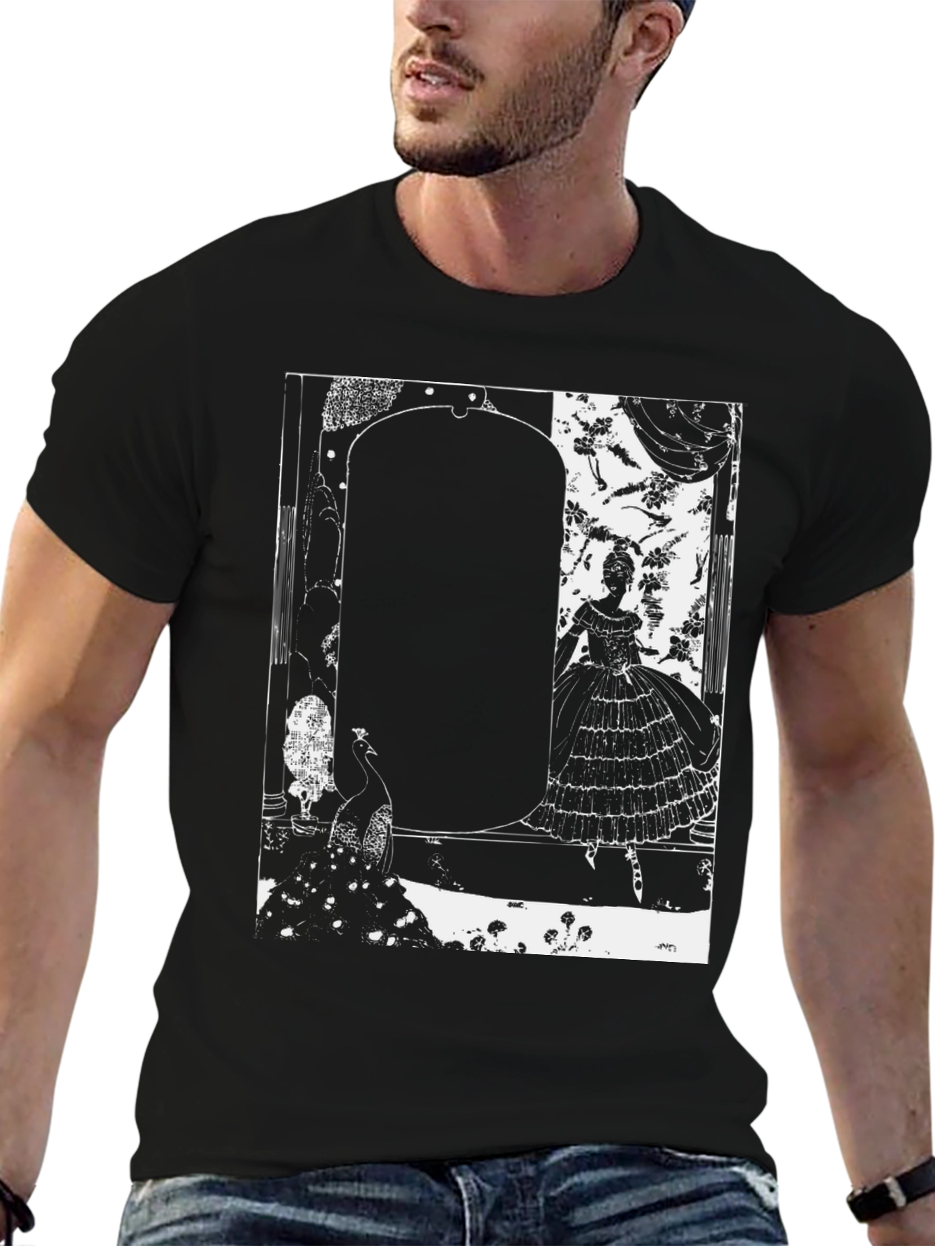 Elegant Silhouette Graphic T-Shirt - Black