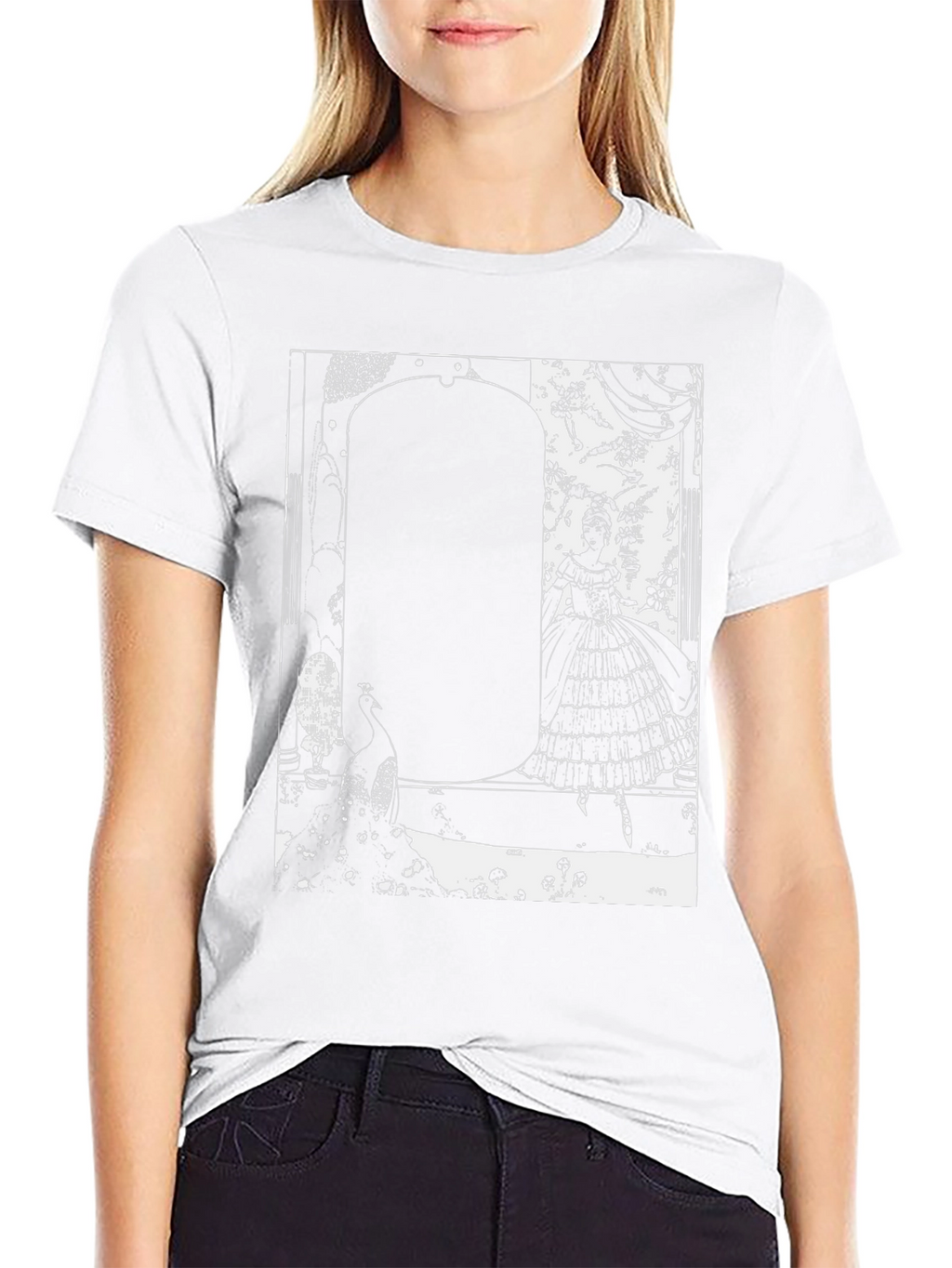 Elegant Silhouette Graphic T-Shirt - Black