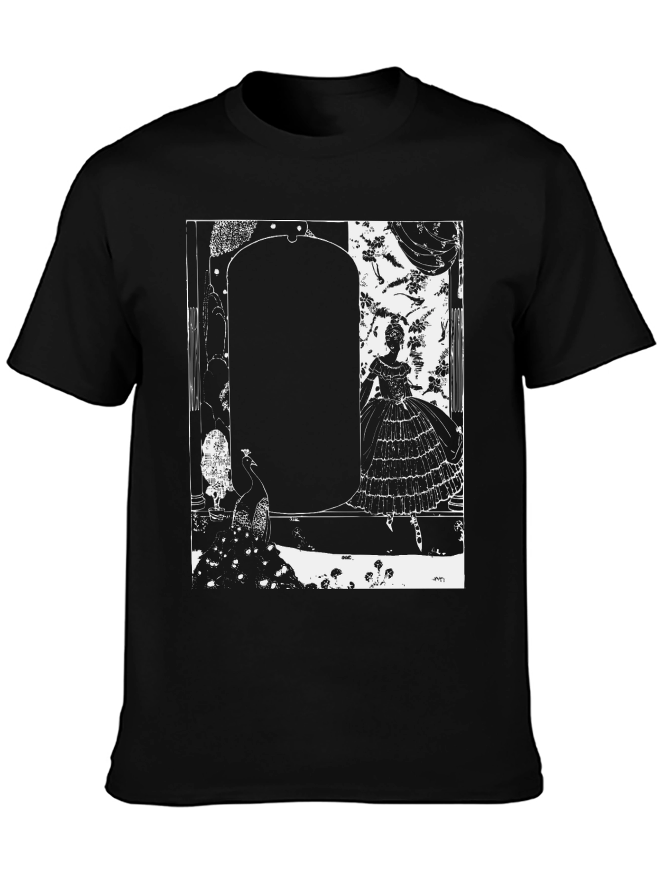 Elegant Silhouette Graphic T-Shirt - Black