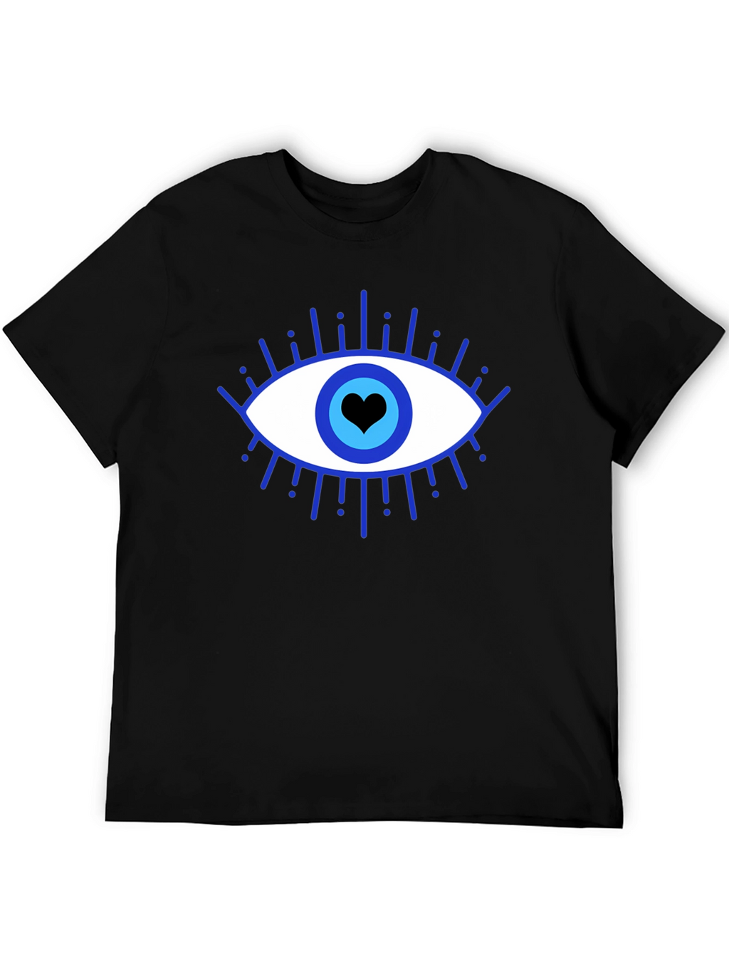 Evil Eye Heart Graphic Black T-Shirt