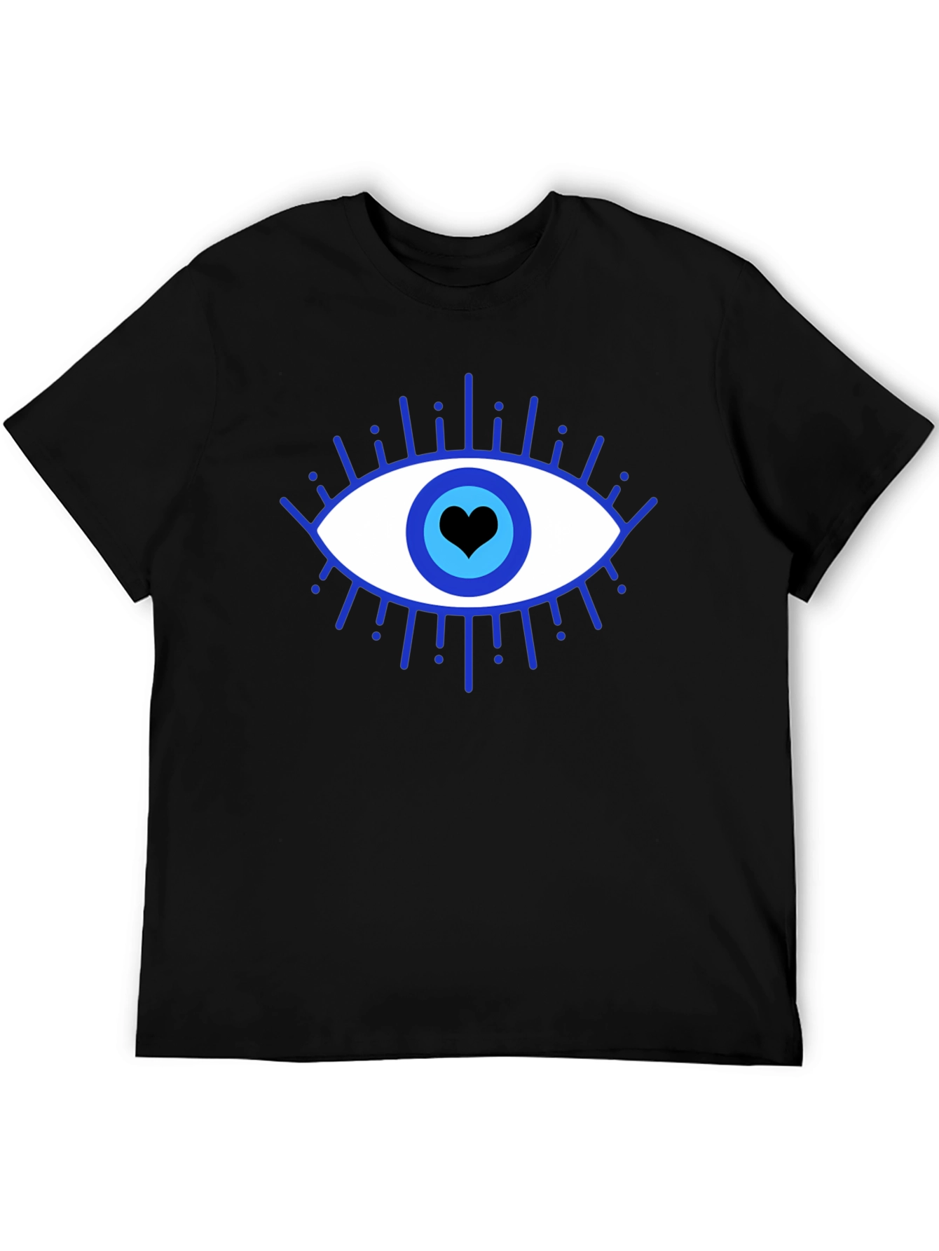 Evil Eye Heart Graphic Black T-Shirt