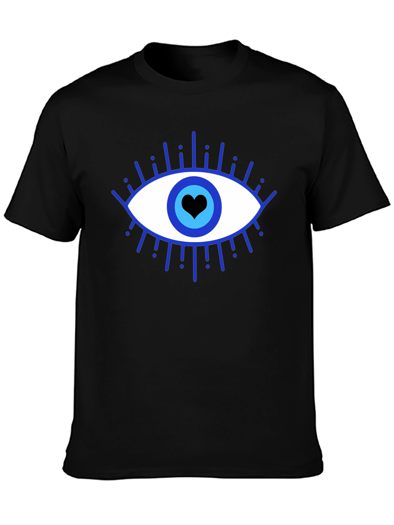 Evil Eye Heart Graphic Black T-Shirt