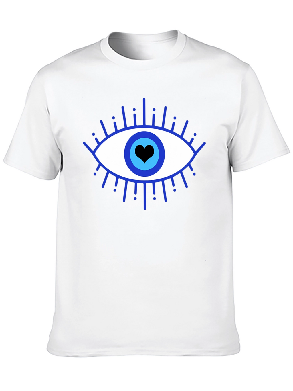 Evil Eye Heart Graphic Black T-Shirt