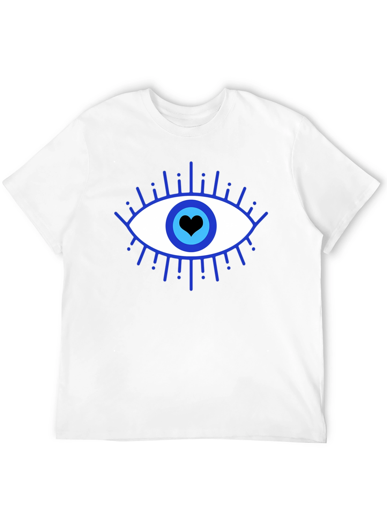 Evil Eye Heart Graphic Black T-Shirt