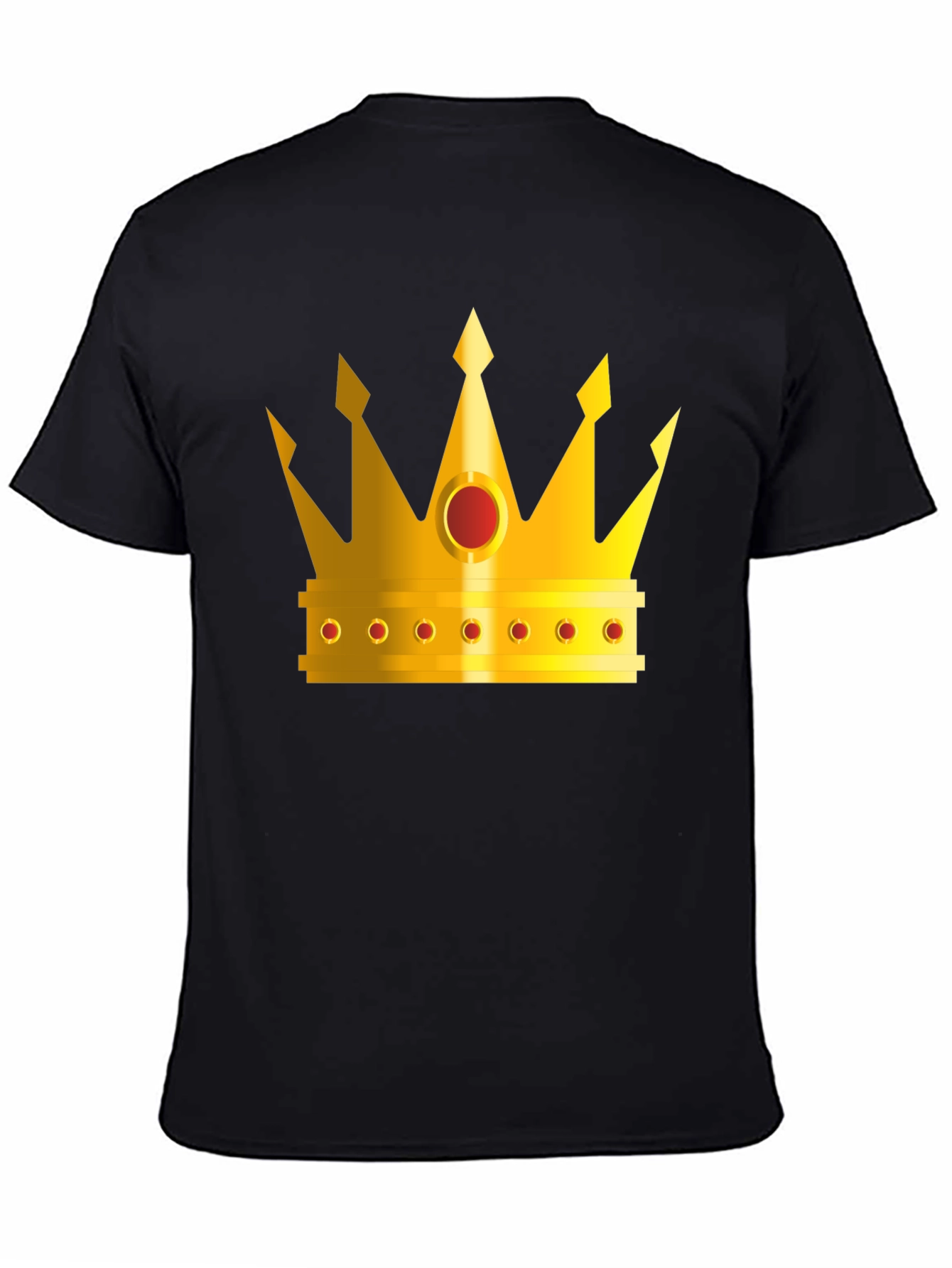 Golden Crown Graphic Tee - Black Crew Neck T-Shirt